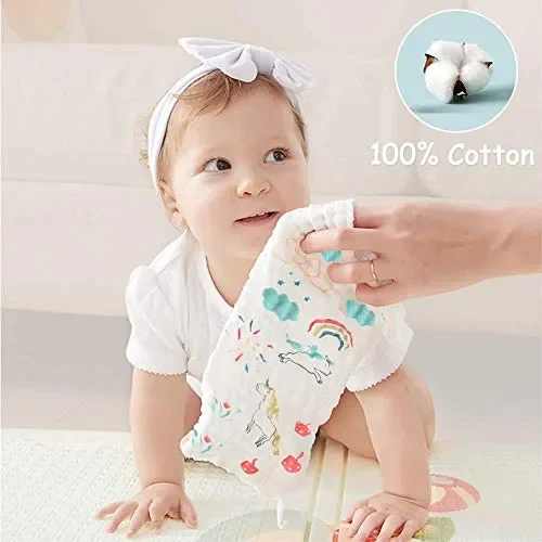 Caiery 10pz Mussole Neonato/ Asciugamani da bagno 30cm*30cm - immagine 2