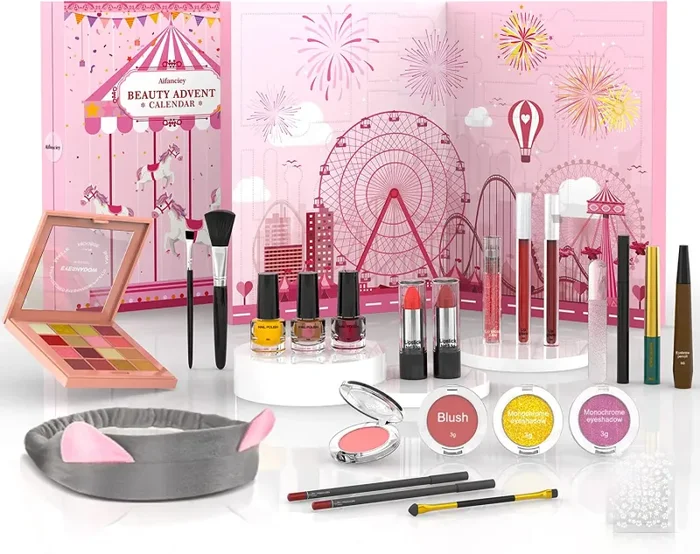 Calendario dell’Avvento Beauty 2022 Calendario Avvento Makeup – Calendario Conto alla Rovescia Natale Set da 24 Prodotti per Occhi, Viso, Labbra e Unghie – Regalo per Ragazze, Adolescenti e Donne - immagine 3