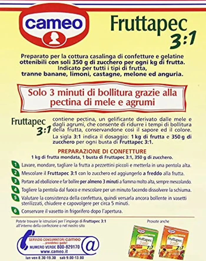 Cameo Fruttapec 3:1 per Confetture, 2 Bustine da 25 g, 50 g In saldo - immagine 2