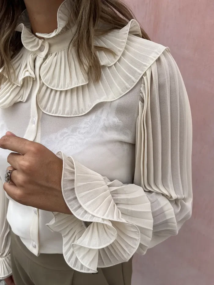 CAMICIA CON ROUGE 100% VISCOSA - immagine 2