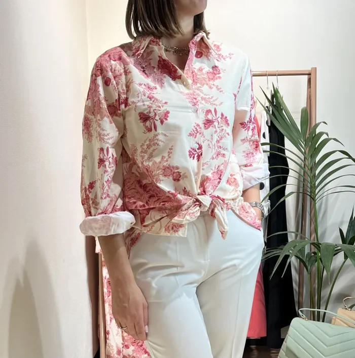 CAMICIA FIORE ROSA Saldi