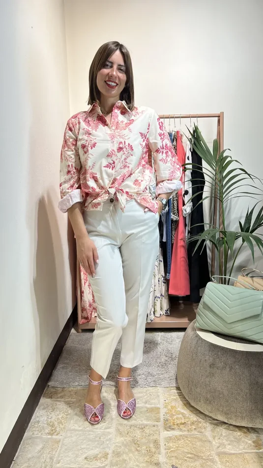 CAMICIA FIORE ROSA Saldi - immagine 2