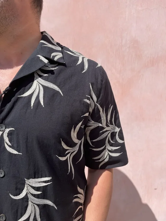 CAMICIA RICAMATA FOGLIE - immagine 3