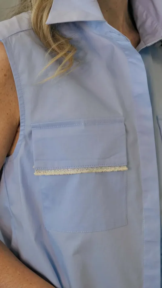 CAMICIA SMANICATA CON TASCHE - immagine 3