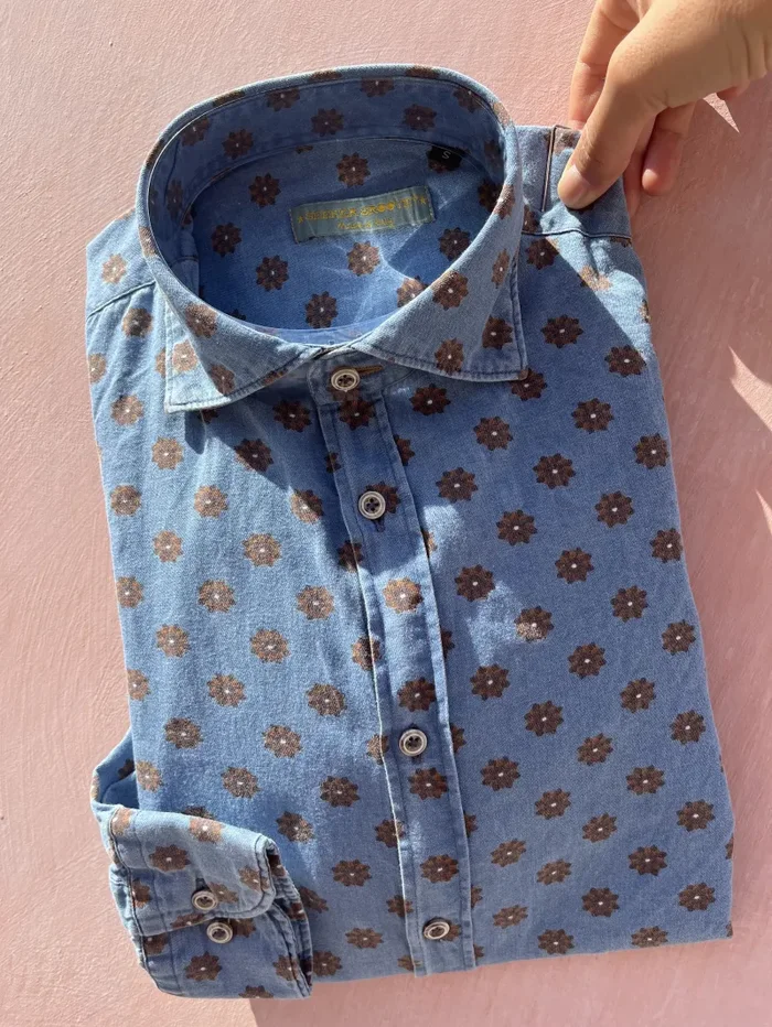 CAMICIA UOMO DENIM STAMPA