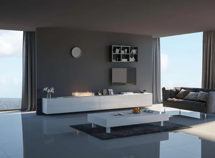 Camino a Bioetanolo da Incasso 100×32 cm Insert 1000 in Acciaio Inox - immagine 3