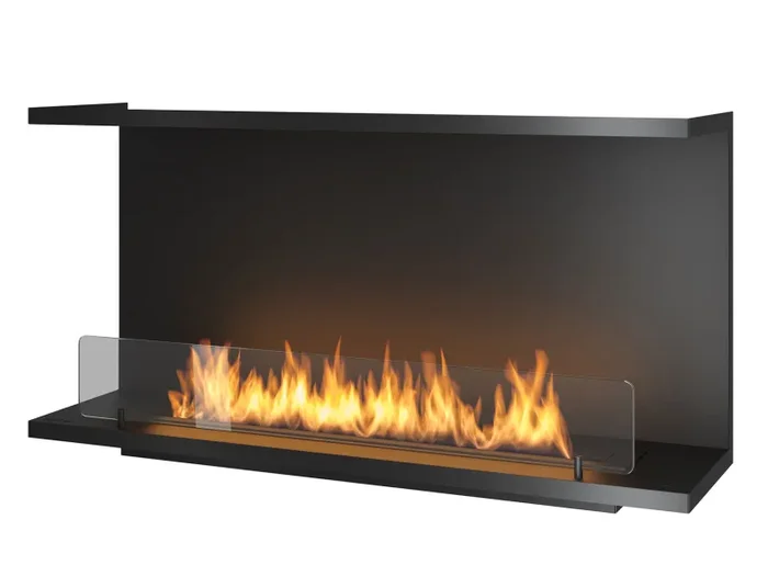 Camino a Bioetanolo da Incasso 100×50 cm Inside C 1000 V2 Nero con Vetro