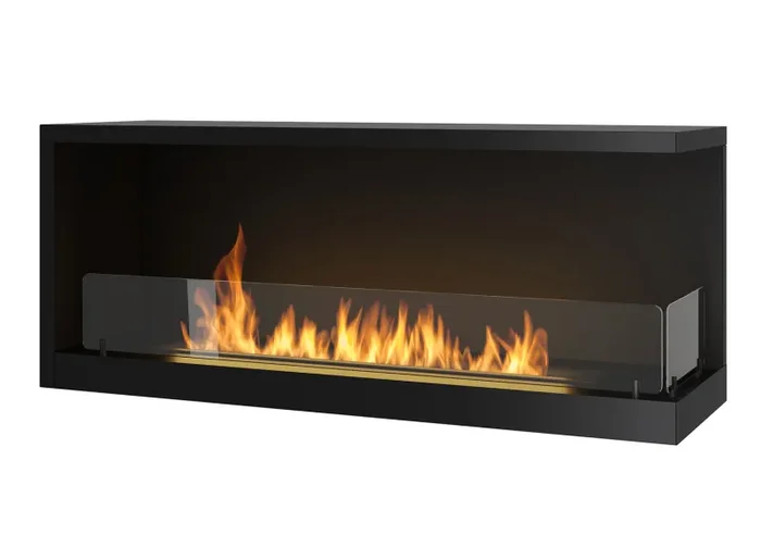 Camino a Bioetanolo da Incasso 110×45 cm Inside P1100 V2 Angolo a Destra Nero con Vetro