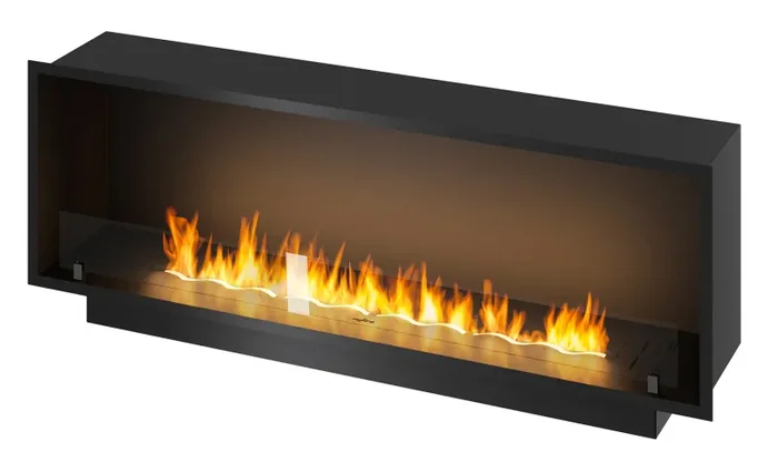 Camino a Bioetanolo da Incasso 154,4×59,4×30 cm Inside 1500 Slim Nero con Vetro