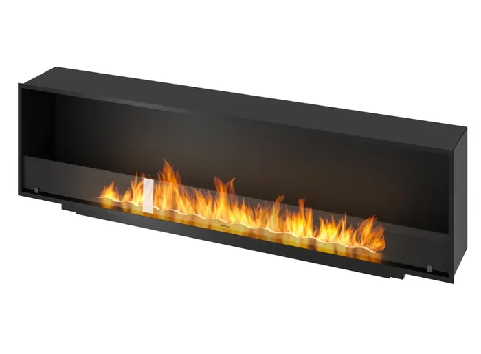 Camino a Bioetanolo da Incasso 204,4×59,4×30 cm Inside 2000 Slim Nero con Vetro