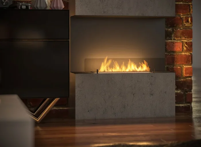 Camino a Bioetanolo da Incasso 80×45 cm Inside C 800 V1 Nero con Vetro - immagine 3