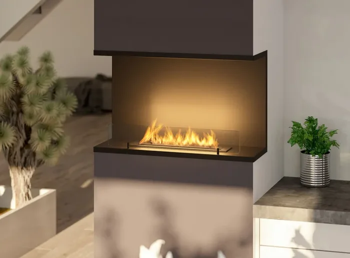 Camino a Bioetanolo da Incasso 80×50 cm Inside C 800 V2 Nero con Vetro - immagine 2