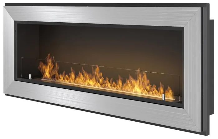 Camino a Bioetanolo da Parete 120×49 cm Frame 1200 Inox