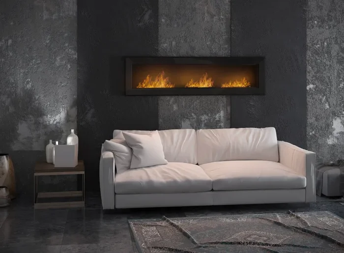 Camino a Bioetanolo da Parete 180×49 cm Frame 1800 Nero - immagine 2