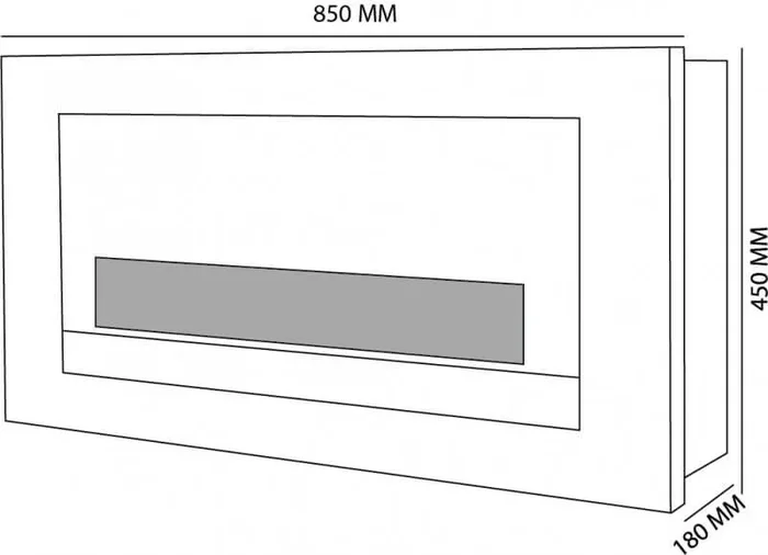 Camino a Bioetanolo da Parete 45×85 cm con Vetro Karlsen Verona Nero - immagine 2