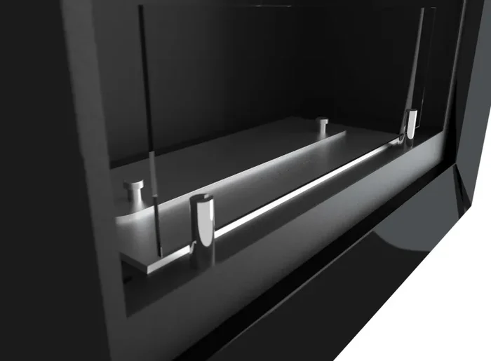 Camino a Bioetanolo da Parete 55×79 cm Frame 550 Nero - immagine 3