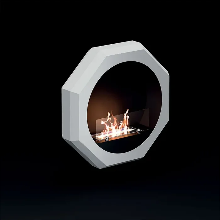 Camino a Bioetanolo da Parete 64,8×15,4×64,8 cm 2000W 1L Palmanova Bianco - immagine 3