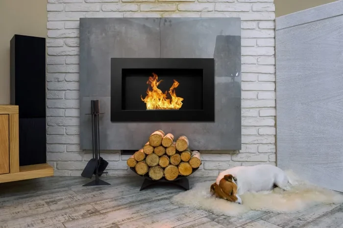 Camino a Bioetanolo da Parete 65x12x40 cm in Acciaio Inox Nero - immagine 2