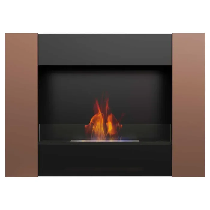 Camino a Bioetanolo da Parete 90,2×65 cm con Vetro Flig Boston 2 Bronzo - immagine 2