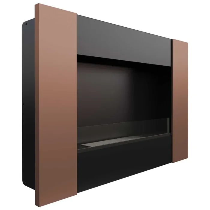 Camino a Bioetanolo da Parete 90,2×65 cm con Vetro Flig Boston 2 Bronzo - immagine 3