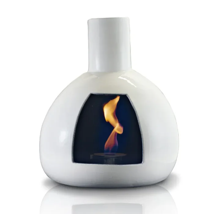 Camino a Bioetanolo da Parete in Ceramica 50×60 cm Ferazzoli Peer Bianco - immagine 2