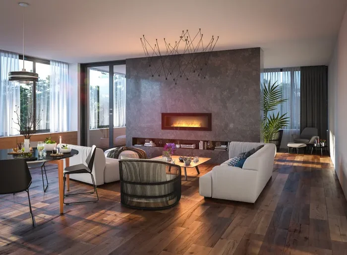 Camino a Bioetanolo da Parete/Incasso 150×49 cm Frame 1500 Nero con Vetro Saldi - immagine 2