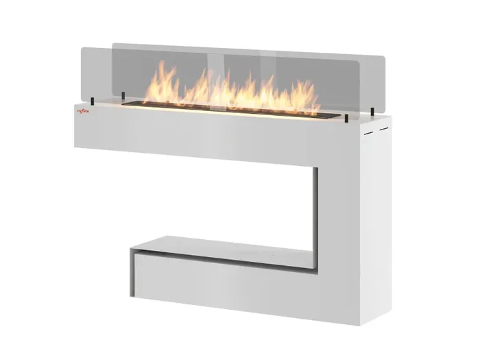 Camino a Bioetanolo da Pavimento 110×92 cm Spectrum Bianco con Vetro Vendita online