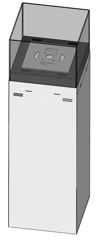 Camino a Bioetanolo da Pavimento 36x36x115 cm Instate 1150 Bianco con Vetro - immagine 3