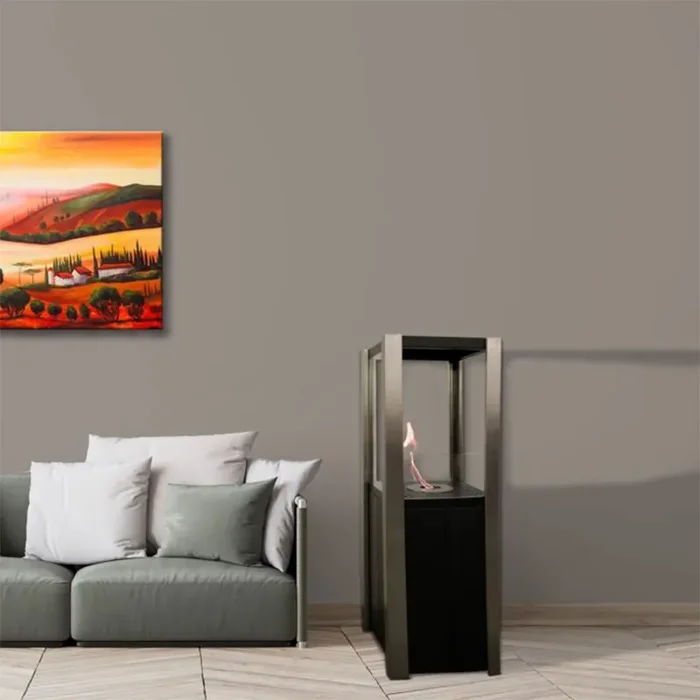 Camino a Bioetanolo da Pavimento 38x38x121 cm 1500W 1,5L Nevada Nero - immagine 2