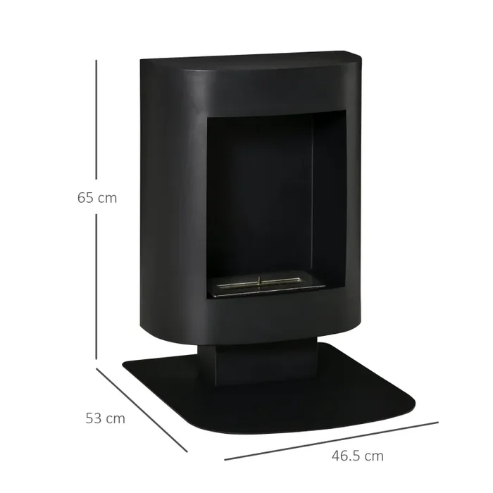 Camino a Bioetanolo da Pavimento 46,5x53x65 cm Bruciatore 1,5L Nero - immagine 3