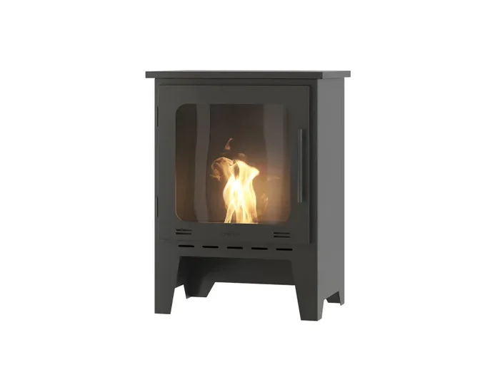 Camino a Bioetanolo da Pavimento 54×72,5×37,5 cm Incoza 1 Nero con Vetro