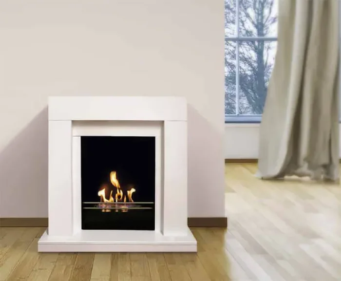 Camino a Bioetanolo da Pavimento 70x30x70 cm Karlsen Camogli Bianco Sconti - immagine 2