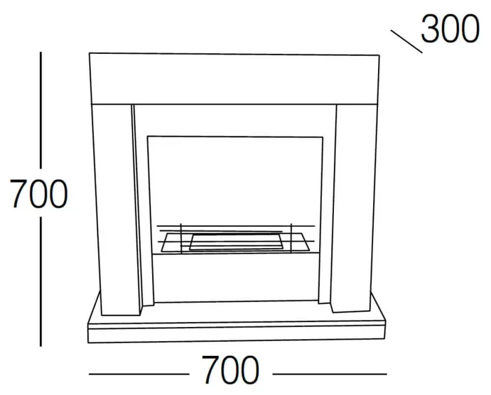 Camino a Bioetanolo da Pavimento 70x30x70 cm Karlsen Camogli Bianco Sconti - immagine 3