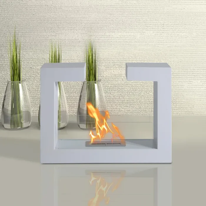 Camino a Bioetanolo da Pavimento 78×58 cm Bianco - immagine 2