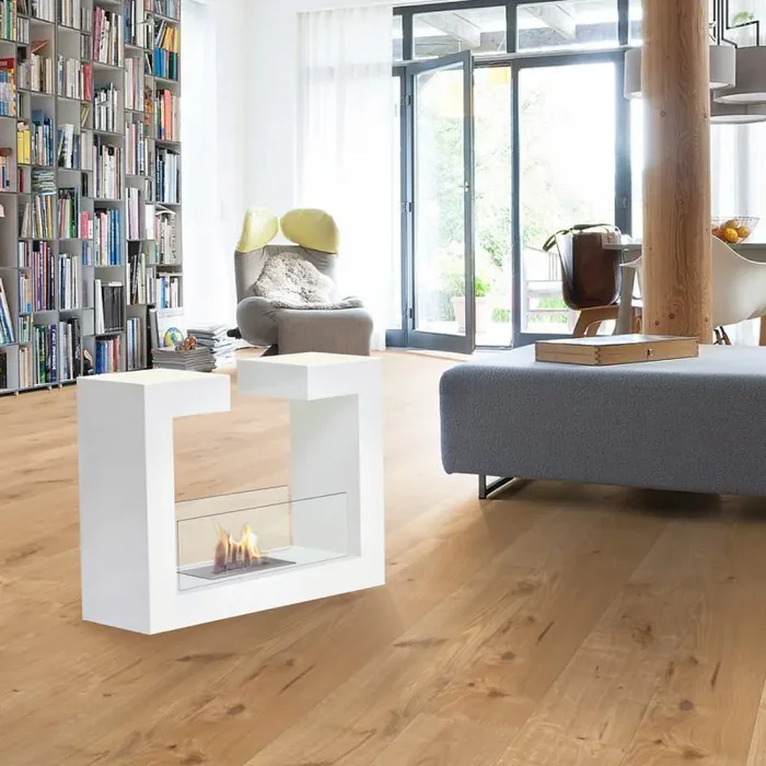 Camino a Bioetanolo da Pavimento 78x58x25 cm Omega Bianco - immagine 2