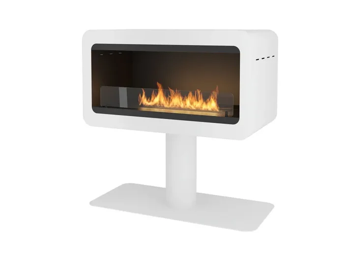 Camino a Bioetanolo da Pavimento 82×44 cm Inecco Bianco con Vetro