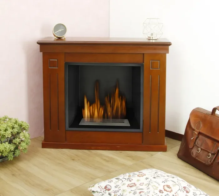 Camino a Bioetanolo da Pavimento 83×98 cm Vannini Raffaello Noce - immagine 2