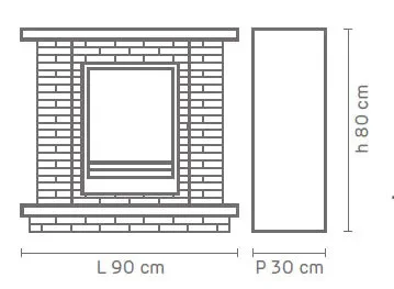 Camino a Bioetanolo da Pavimento 90x30x80 cm Tugullio Effetto Pietra Grigio Online - immagine 3