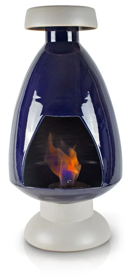 Camino a Bioetanolo da Pavimento in Ceramica 35×70 cm New Edge Basso Blu