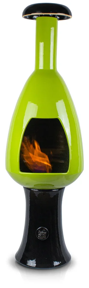 Camino a Bioetanolo da Pavimento in Ceramica 35×95 cm New Edge Verde e Nero