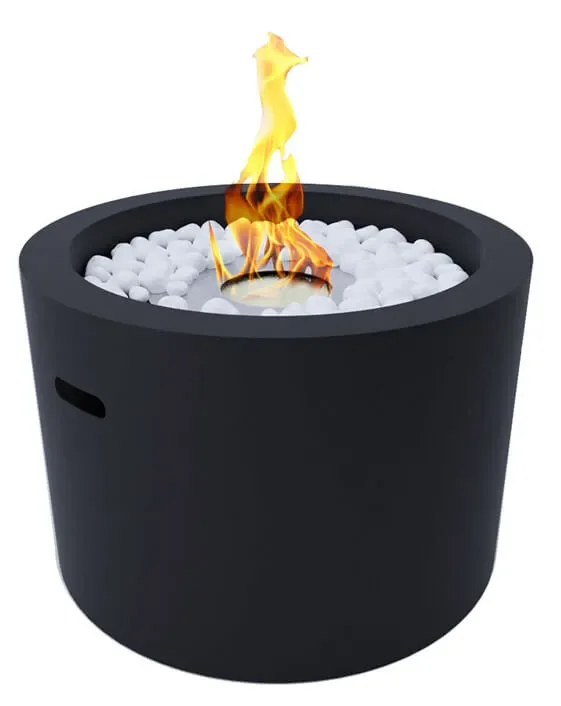 Camino a Bioetanolo da Pavimento Ø47,5 cm in Acciaio Nero Saldi