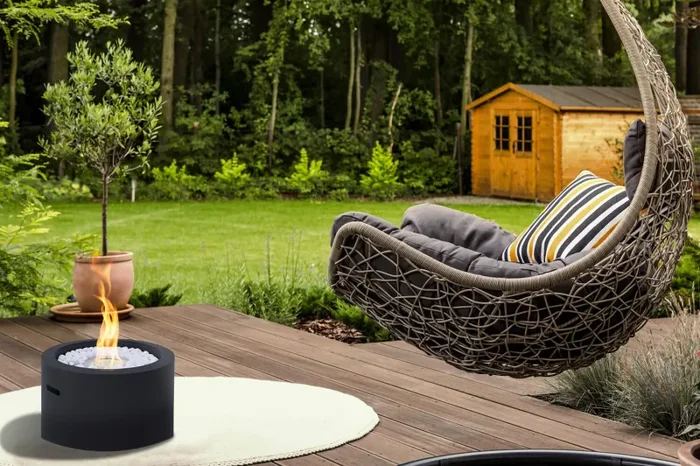 Camino a Bioetanolo da Pavimento Ø47,5 cm in Acciaio Nero Saldi - immagine 3