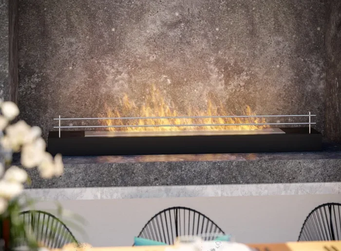 Camino a Bioetanolo da Tavolo 120×19 cm Firebox 1200 Nero - immagine 3