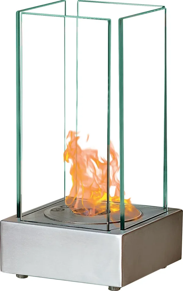 Camino a Bioetanolo da Tavolo 18x18x35 cm Aosta Acciaio