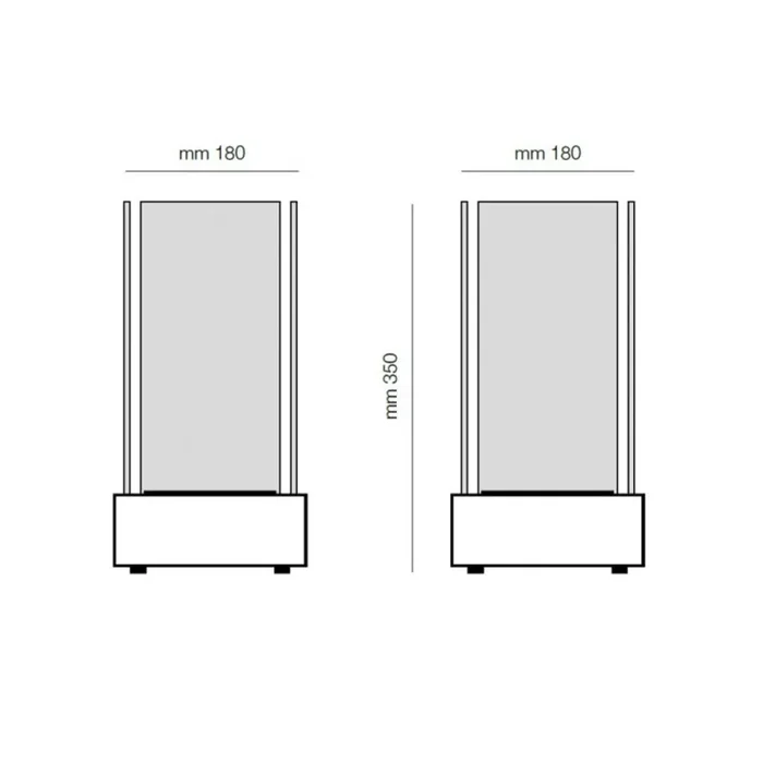 Camino a Bioetanolo da Tavolo 18x18x35 cm Aosta Acciaio - immagine 3