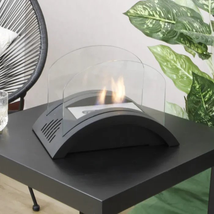 Camino a Bioetanolo da Tavolo 21×23 cm Vannini Rocky Nero