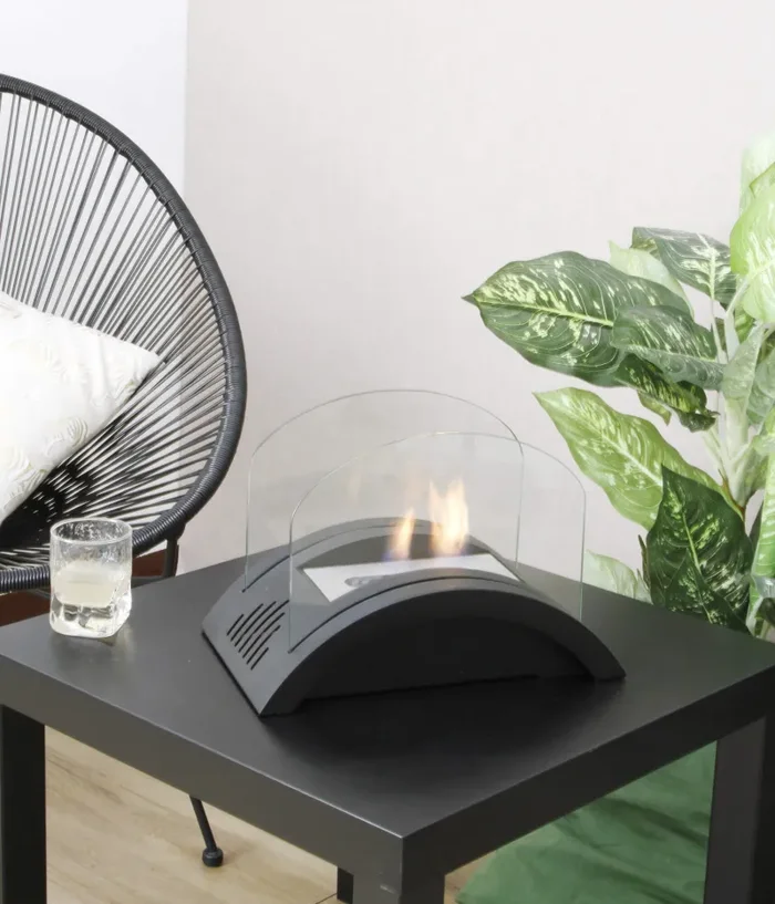 Camino a Bioetanolo da Tavolo 21×23 cm Vannini Rocky Nero - immagine 2