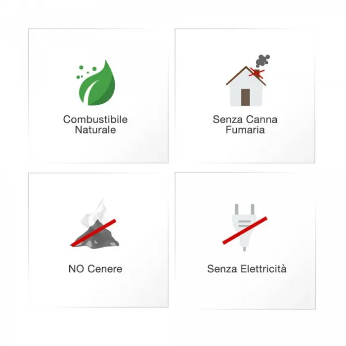 Camino a Bioetanolo da Tavolo 21×23 cm Vannini Rocky Nero - immagine 3