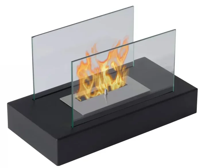 Camino a Bioetanolo da Tavolo 35×18 cm in Acciaio 0,5L Nero