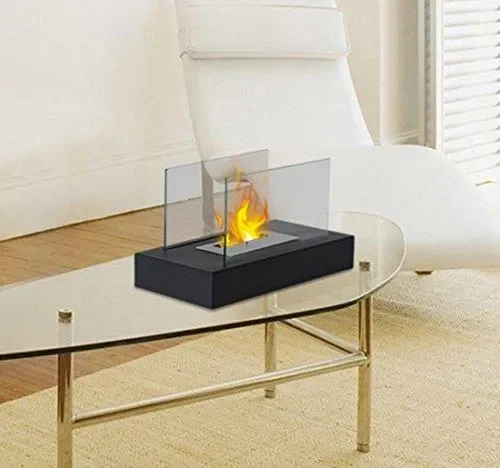 Camino a Bioetanolo da Tavolo 35×18 cm in Acciaio 0,5L Nero - immagine 2